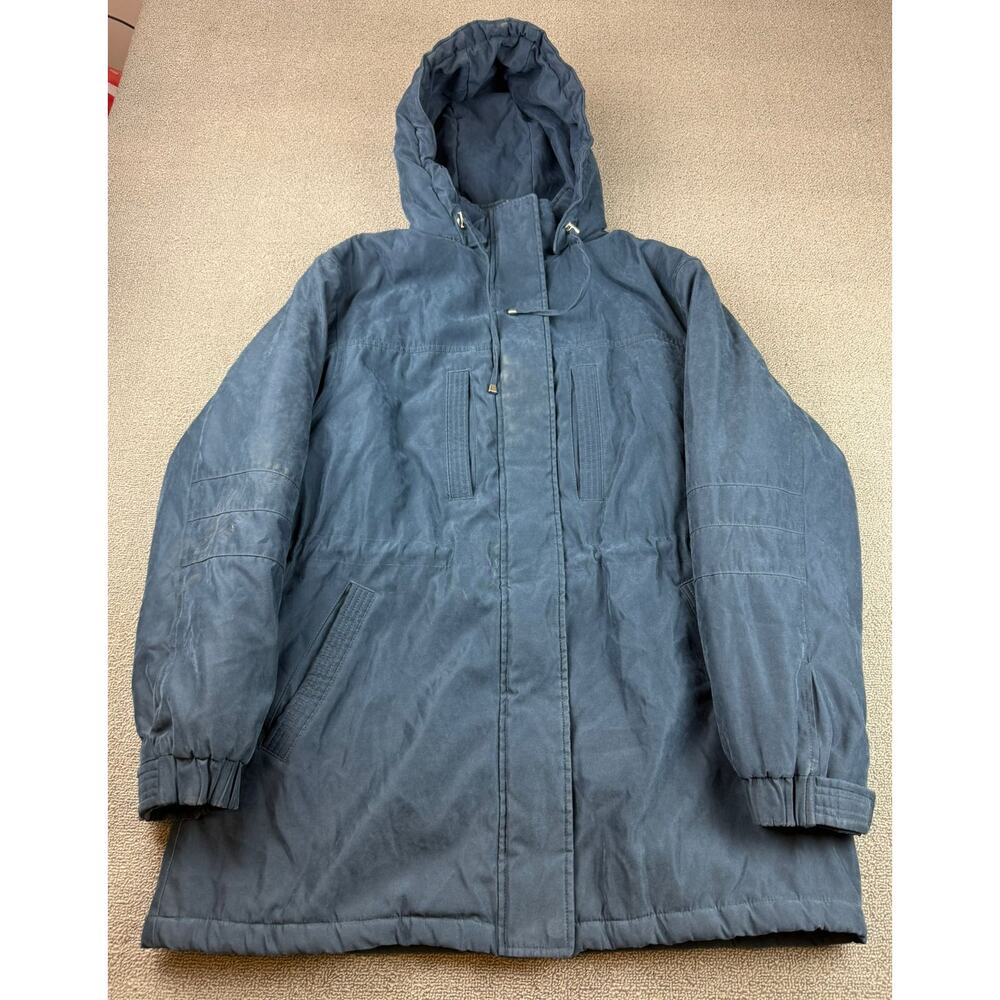 Mackintosh Women's Large Blue Insulated Hooded Jacket Parka‎ Coat